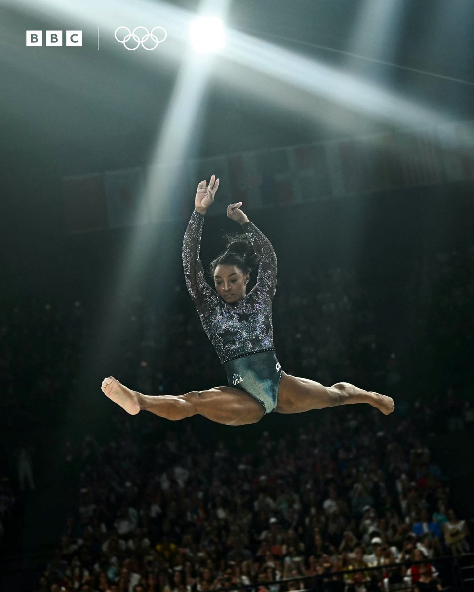 Stunning.

#Paris2024 #Olympics #BBCOlympics #SimoneBiles