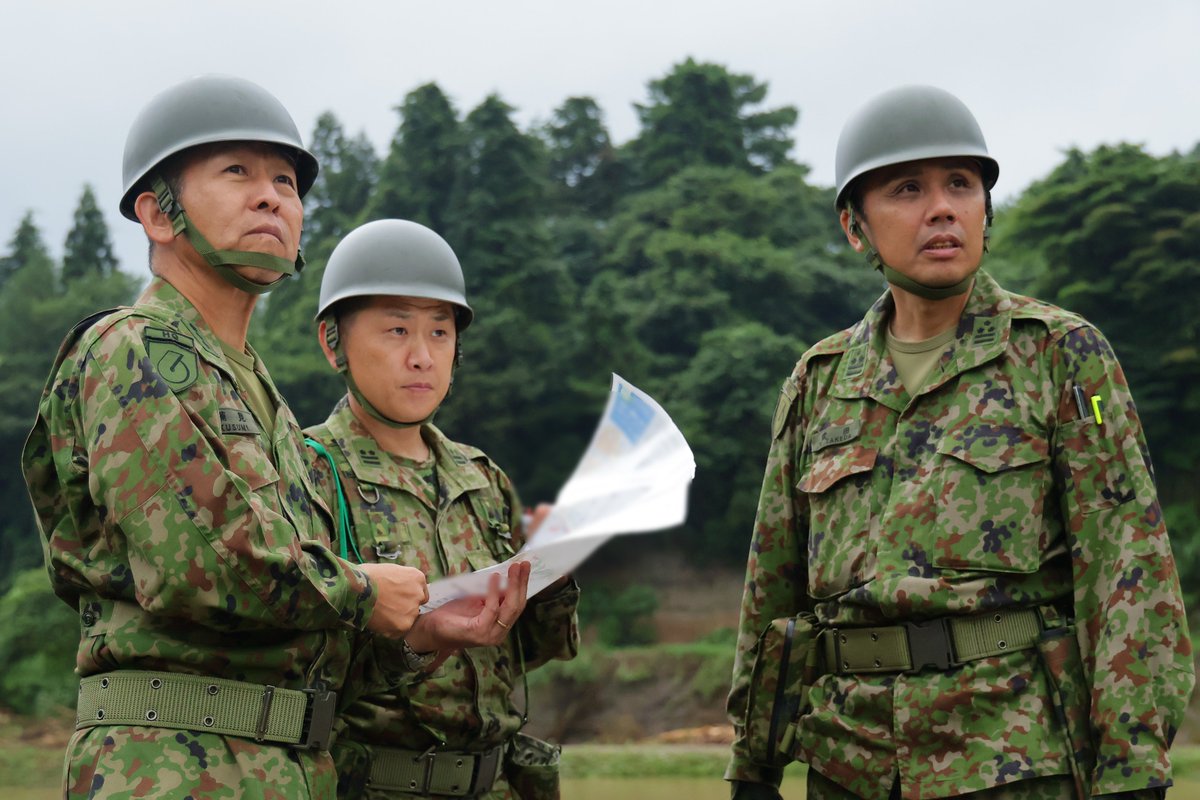 災害派遣】 第6師団長（楠見陸将）及び第6師団副師団長（山本陸将補