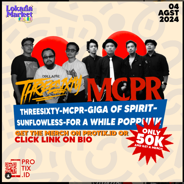 Lokaria Market - Merdeka Sale 2024
Music concert Threesixty x MCPR
📌Minggu, 4 Agustus 2024
📌Auditorium Imam Barjo Peleburan, Kota Semarang

info lengkap klik linktr.ee/giga.of.spirit