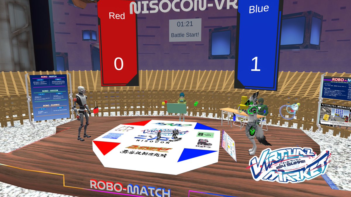S_Thurk's tweet photo. #Vket #nisoconVR #VketPhoto
昨日の1vs1ロボバトル
7回目になると皆さん操縦上手ですね https://t.co/v6w2mgPDfe