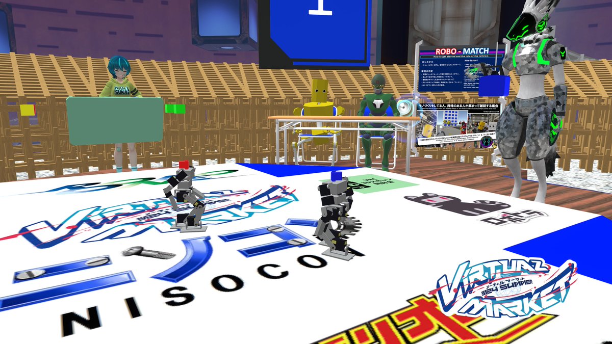 S_Thurk's tweet photo. #Vket #nisoconVR #VketPhoto
昨日の1vs1ロボバトル
7回目になると皆さん操縦上手ですね https://t.co/v6w2mgPDfe
