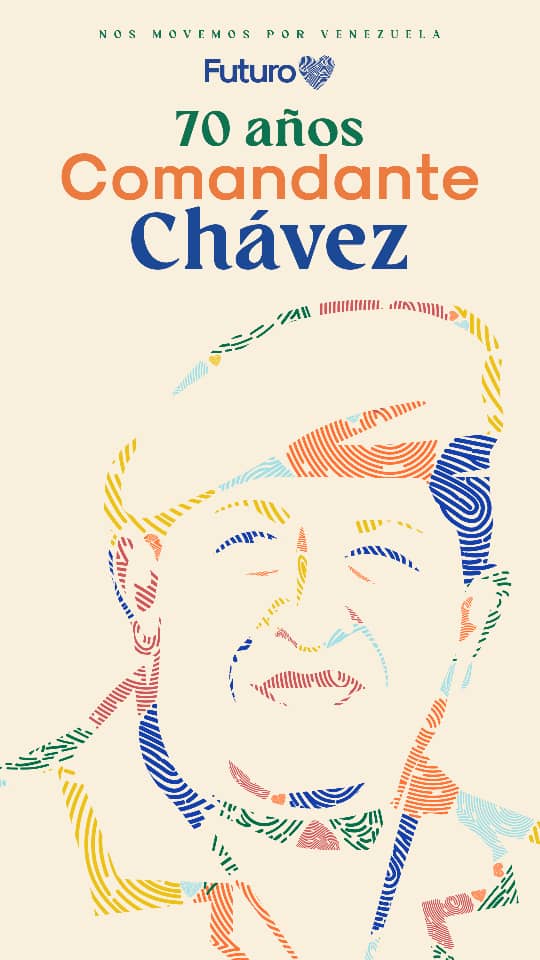 Desde Movimiento #Futuro celebramos hoy los 70 años de nuestro Comandante Chávez, líder que sembró la semilla de la esperanza, el futuro y el bienestar en el corazón de nuestro pueblo. Su legado de lucha por la independencia y soberanía de nuestra nación resonará todos los días