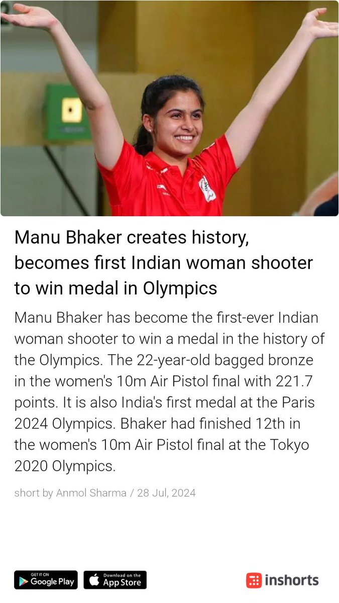 DipDhingani's tweet photo. भारत माता की जय! 🇮🇳🇮🇳🇮🇳

#OlympicGames #Olympic2024 #ManuBhaker https://t.co/V5XS4Gz4Qz