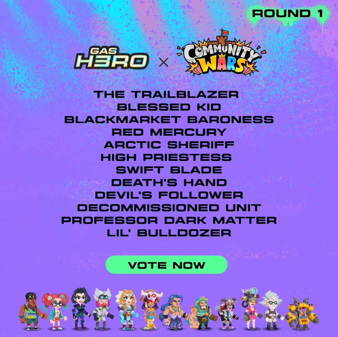 Exciting news! 📰

We're partnering with <a href="/CommunityW_EN/">Community Wars 【Official】</a> and need your help to pick #GasHero codenames for our collaboration in their game! Community Wars is a new type of community battle × fandom × tower defense game where real-world communities engage in battles across genres.