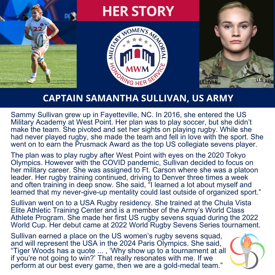 2024 OLYMPICS DAY 2 - USA!

CPT Sammy Sullivan takes the pitch representing TEAM USA as a member of the US women's rugby sevens squad.

Fellow Soldier, SGT Sagen Maddalena competes in the individual 10-meter air rifle qualification rounds.

#2024Olympics #MilitaryWomen #USARMY