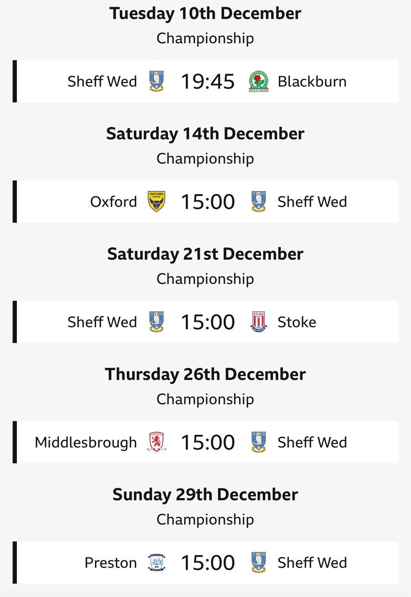 Planning a trip back for Christmas… could there be a less appealing set of fixtures