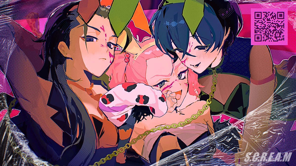 曲パロ👯‍♂️🧡🩷💚 #仮住にょた