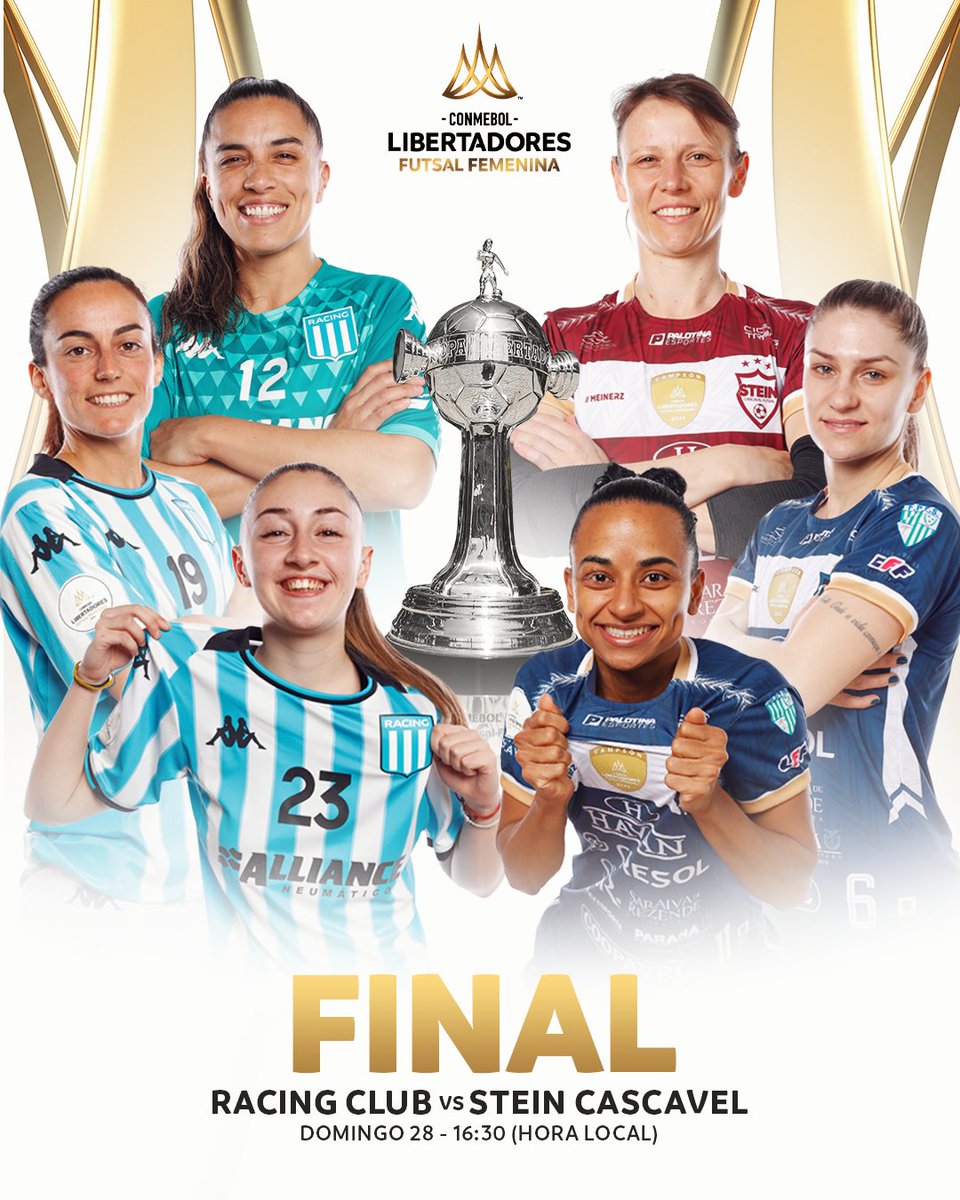 LibertadoresFS's tweet photo. 🏆🥳 ¡Quieren salir campeón!

🤩 El retador @FutsalRacingAFA y el campeón vigente #SteinCascavel definirán la edición 2024 de la CONMEBOL #LibertadoresFSFem.

⚽ O desafiante #RacingClub e o atual campeão #SteinCascavel decidirão a edição 2024 da CONMEBOL #LibertadoresFSFem. https://t.co/x6ALtLktwP