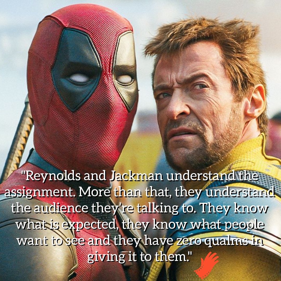 "Reynolds and Jackman understand the assignment. More than that, they understand the audience they’re talking to. They know what is expected, they know what people want to see and they have zero qualms in giving it to them."

DEADPOOL &amp; WOLVERINE review: reviews.theredrighthand.co.uk/2024/07/25/862…