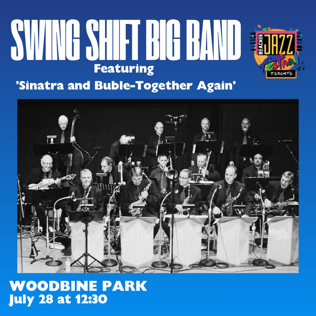 Catch the Swing Shift Big Band today at 12:30PM!

Bringing you big band songs from Sinatra and Buble 🎶

📍Woodbine Park
💲Free Admission

Big thanks to sponsor <a href="/olg/">Olivier Gutknecht</a>.ca 💙