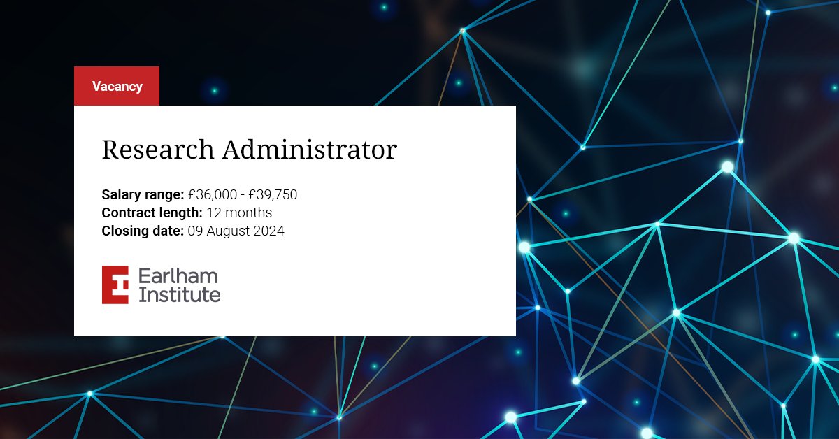 EarlhamInst's tweet image. 🆕 We have an exciting new role as Research Administrator, working within our Research Faculty Office to support the @ElixirNodeUk Coordination Office.
We welcome applications from candidates seeking part-time and/or alternative working patterns.
okt.to/Ne8c3t