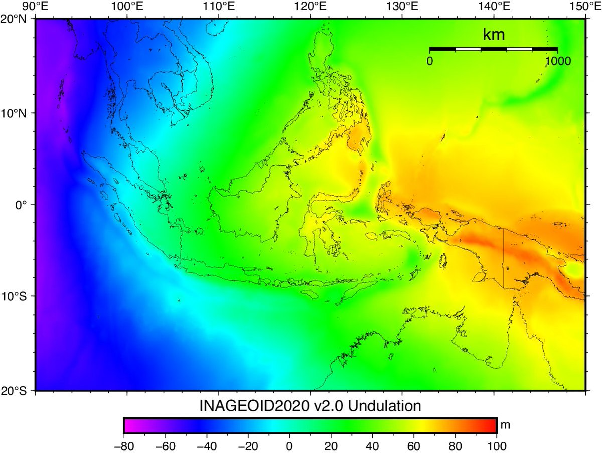 brianbramanto's tweet photo. The variability of geoid undulation over Indonesian region and its vicinity. https://t.co/DkUxPNEhk6
