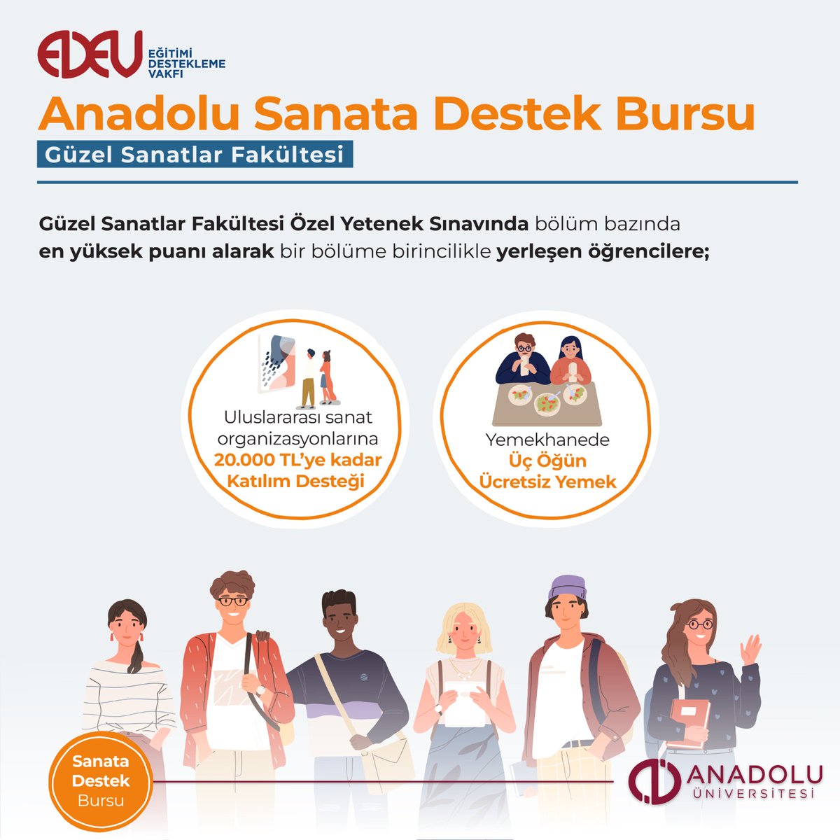 Anadolu_Univ's tweet photo. Eğitimi Destekleme Vakfı (EDEV) Anadolu Üniversitesi Başarı Bursları ile Üniversiten başarının yanında ❗️
Karşılıksız burs olanakları için
🖥 https://t.co/rV4hV1lvRy adresini ziyaret edebilirsiniz.
#AnadoluÜniversitesi #EDEV #TercihimAnadolu #Burs #yks2024 #tercih https://t.co/W9OR32DMle