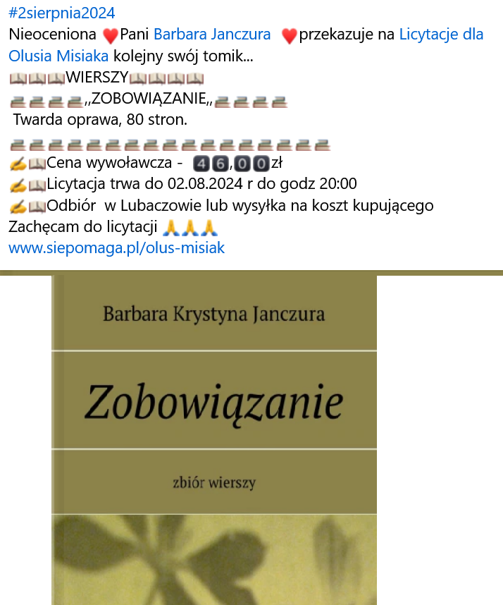 podkarpatka's tweet photo. Kto ma konto na #Facebooku i chciałby wesprzeć Olusia Misiaka z Lubaczowa to zapraszam na lictację https://t.co/U7gDFCn0BE