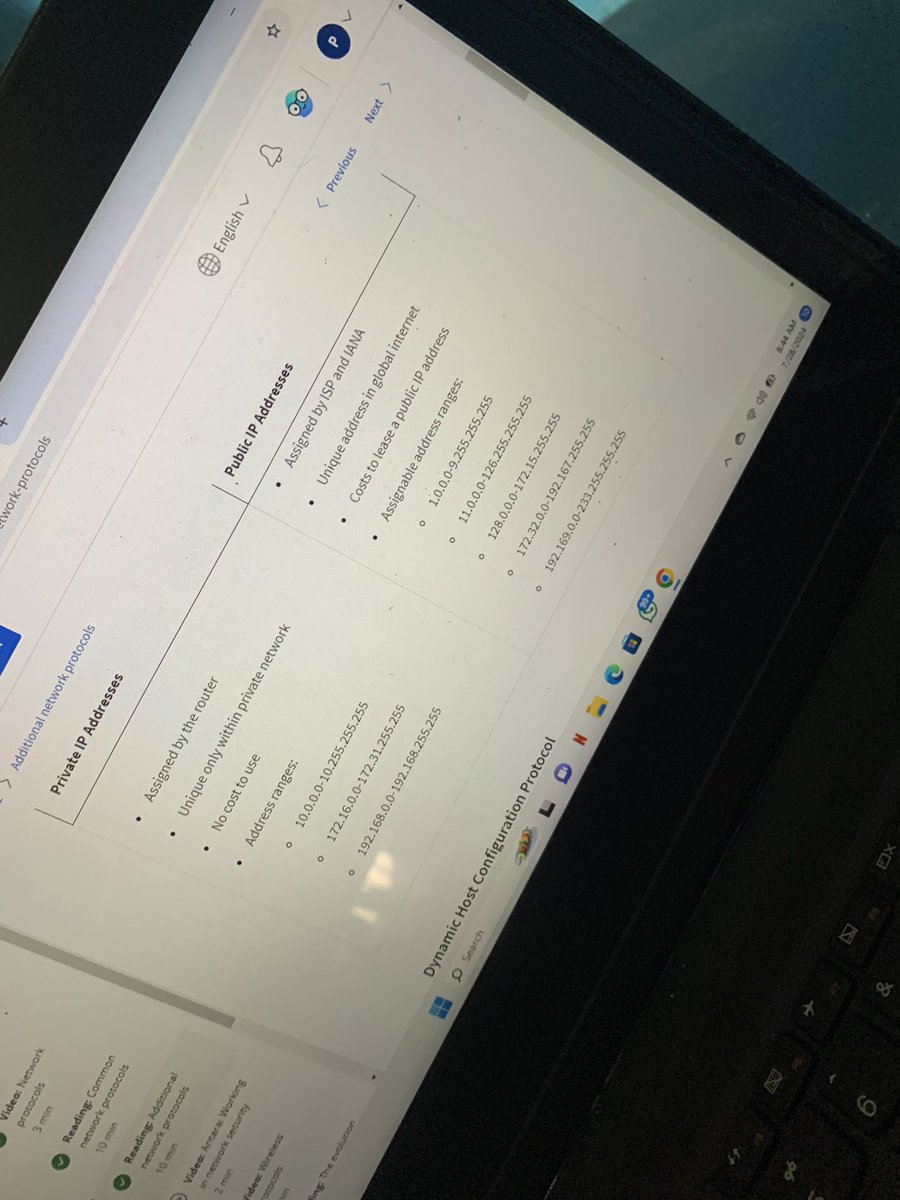 JirehsChild's tweet image. Day 13: Today’s learning focused on additional network protocols and wireless protocols. Expanding my knowledge on how these protocols function is vital for robust cybersecurity practices. Onward and upward! 🚀 #Cybersecurity #NetworkProtocols #WirelessProtocols #LearningJourney