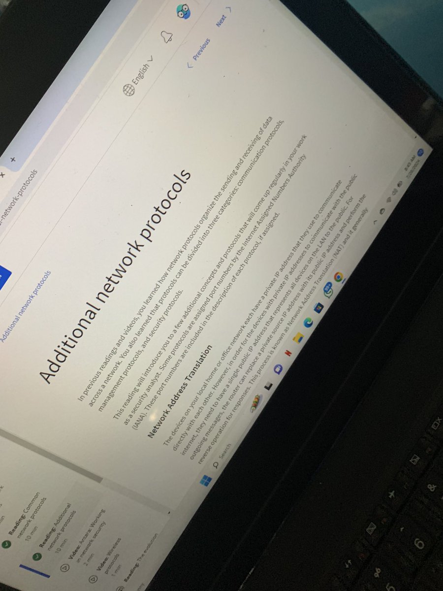 JirehsChild's tweet image. Day 13: Today’s learning focused on additional network protocols and wireless protocols. Expanding my knowledge on how these protocols function is vital for robust cybersecurity practices. Onward and upward! 🚀 #Cybersecurity #NetworkProtocols #WirelessProtocols #LearningJourney
