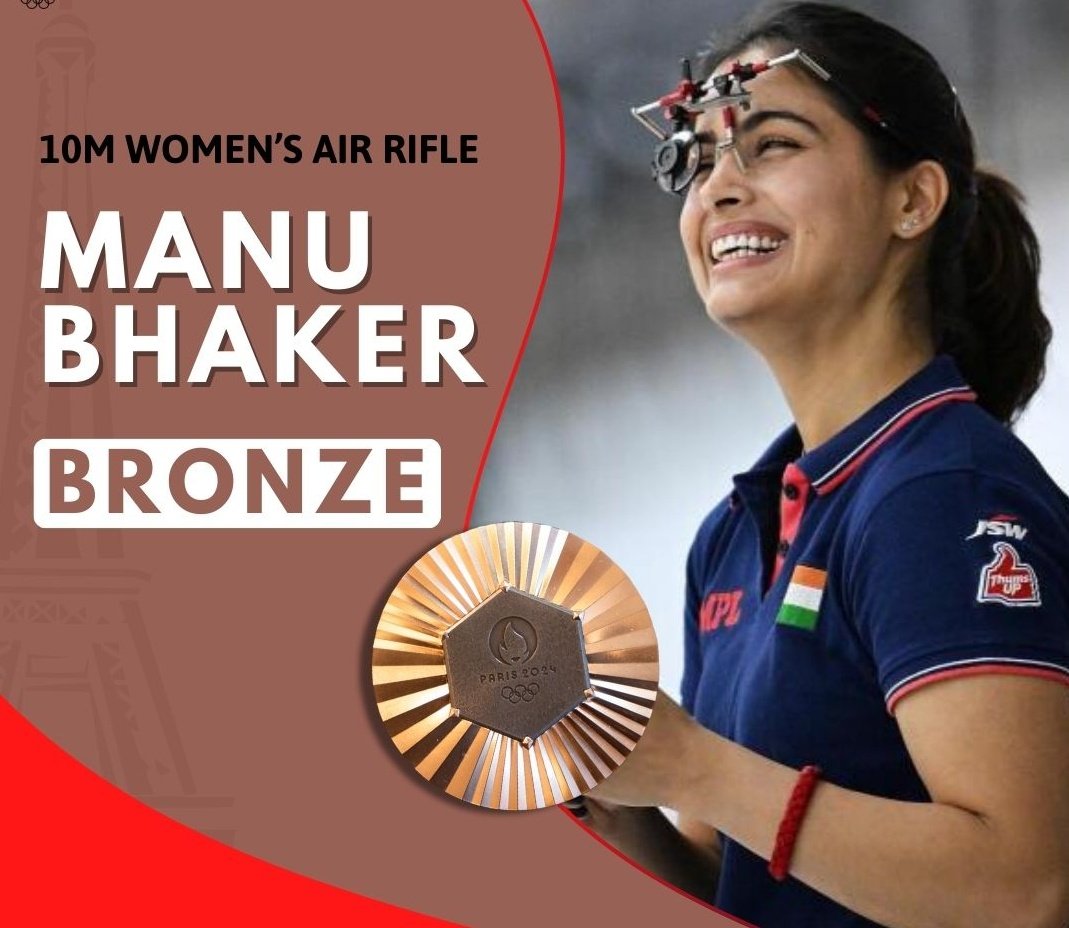 Mahender Singh Tawar IAS (@mstawarias) on Twitter photo Congratulations to #ManuBhaker on winning India’s 🇮🇳 first medal 🏅
<a href="/realmanubhaker/">Manu Bhaker🇮🇳</a> #ParisOlympics2024 #Cheer4Bharat Congratulations to #ManuBhaker on winning India’s 🇮🇳 first medal 🏅
<a href="/realmanubhaker/">Manu Bhaker🇮🇳</a> #ParisOlympics2024 #Cheer4Bharat