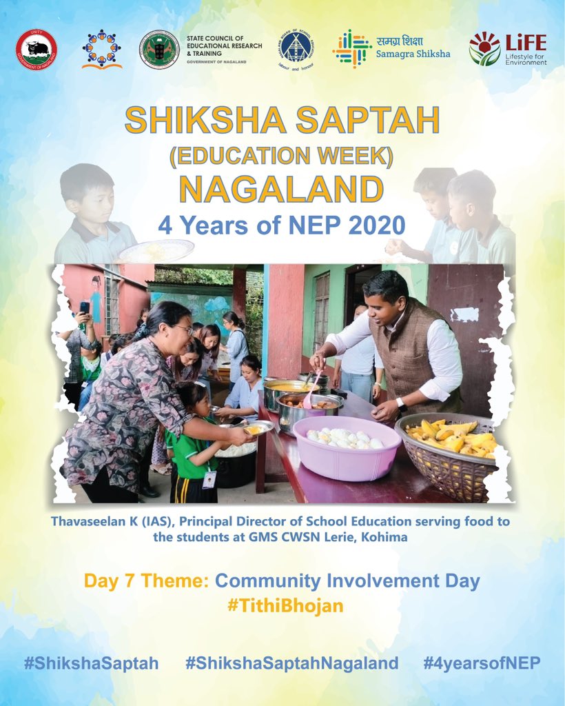SamagraNagaland's tweet image. Shiksha Saptah Nagaland- Day:7(Community Involvement Day). Highlights from ‘Tithi Bhojan Day’ Celebrations in Nagaland. 
#ShikshaSaptah #ShikshaSaptahNagaland #4yearsofNEP #TithiBhojan #Communityinvolvement
