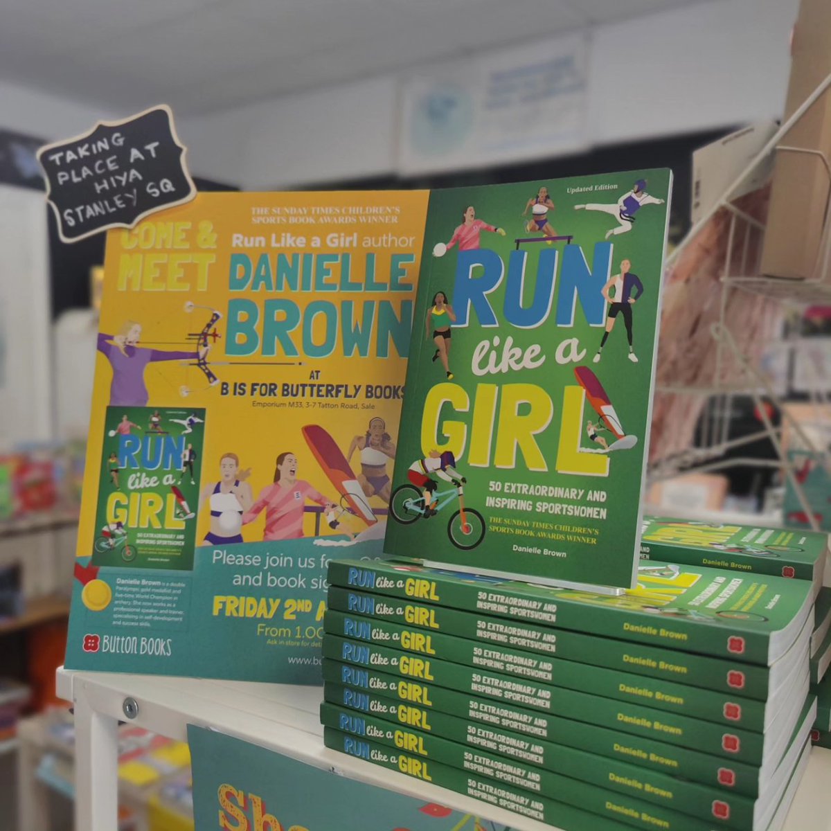 BforButterflyBooks (@b_forbutterfly) on Twitter photo Copies of RUN LIKE A GIRL are all patiently lined up and waiting for our event on Friday 2nd Aug at 1pm. Come meet Paralympic gold medalist <a href="/danibrownmbe/">Danielle Brown MBE</a> at HIYA, Stanley Square #saletown and get your copy signed! Order link in bio 🏹 Copies of RUN LIKE A GIRL are all patiently lined up and waiting for our event on Friday 2nd Aug at 1pm. Come meet Paralympic gold medalist <a href="/danibrownmbe/">Danielle Brown MBE</a> at HIYA, Stanley Square #saletown and get your copy signed! Order link in bio 🏹