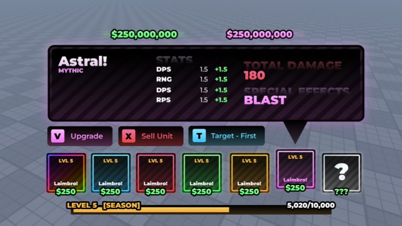 AstralDefined's tweet image. 🧭 Tower-defense upgrade interface!

[ #Roblox | #RobloxDev | #RobloxUI ]