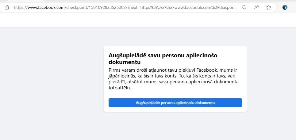 Kādam ir tā bijis? Tiešām FB prasa dokumentu?