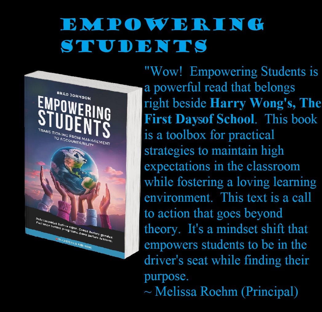 𝐁𝐫𝐚𝐝 𝐉𝐨𝐡𝐧𝐬𝐨𝐧 (@drbradjohnson) on Twitter photo Book Giveaway! Just retweet for a chance to win the book one reviewer said belongs right beside "The First Days of School". Winner announced Monday 8pm. <a href="/teachergoals/">TeacherGoals</a>
amazon.com/Empowering-Stu… Book Giveaway! Just retweet for a chance to win the book one reviewer said belongs right beside "The First Days of School". Winner announced Monday 8pm. <a href="/teachergoals/">TeacherGoals</a>
amazon.com/Empowering-Stu…