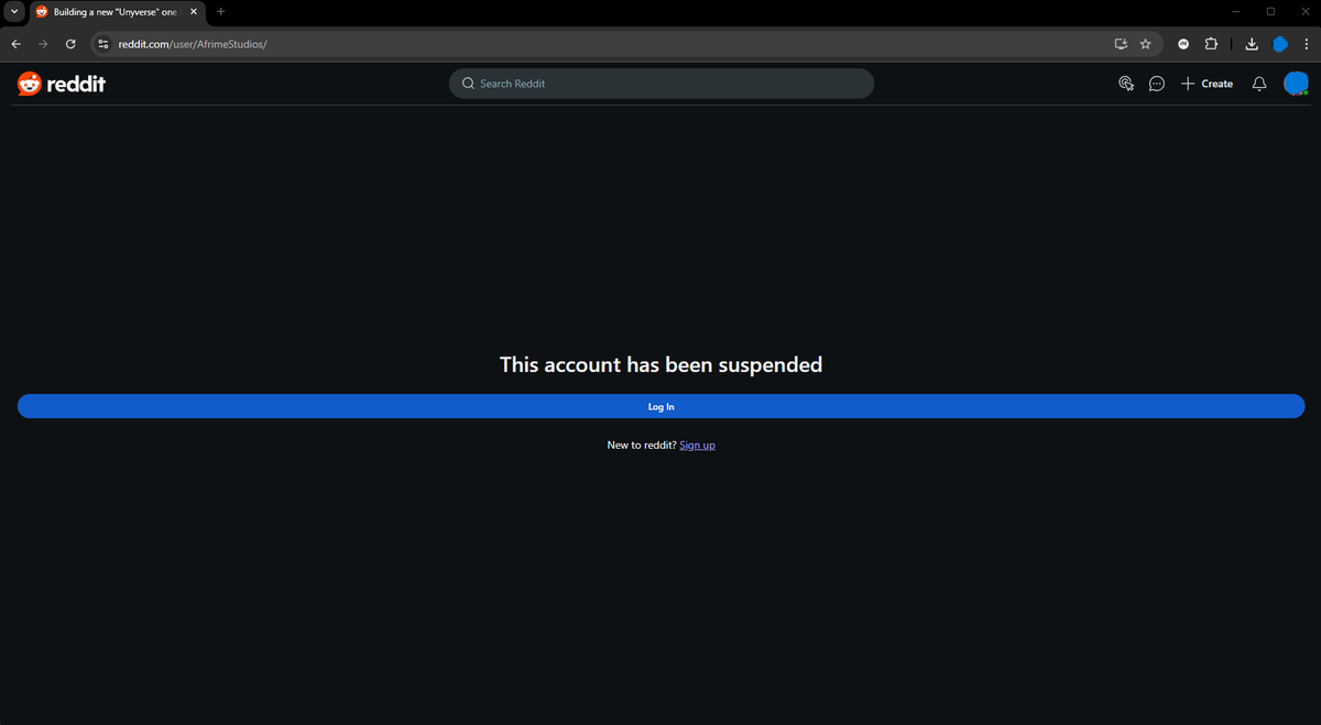 AfrimeStudios's tweet photo. Anyone got a plug at @Reddit who wants to help free a homie?

We got suspended 24 hours after making our account. 

Y'all blew our stuff up so quick, they thought we were botting I guess. 🤣

#Redditrecovery #wejustwannapostman https://t.co/w34rl6dr1o