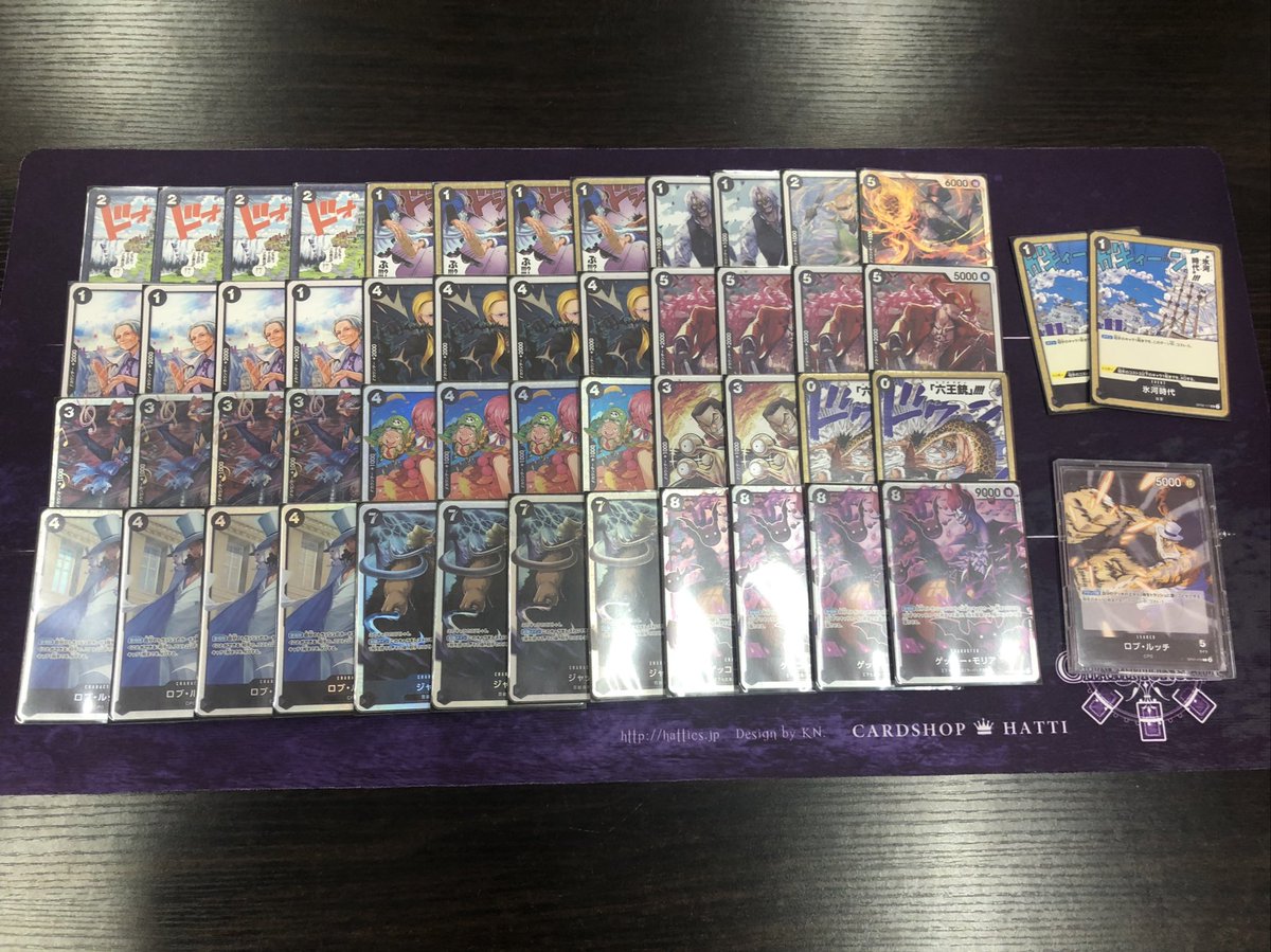 しゅーまい杯3on3
使用　ルッチ

ルッチ⭕️
ロー　⭕️
ロー　⭕️
ロー⭕️
カタクリ　❌
ウタ　❌

トナメ
ルッチ　❌
ウタ　⭕️ 
黒黄ルフィ　❌

準優勝！

上馬会のゆうじろー、ヤマシ、お疲れ。