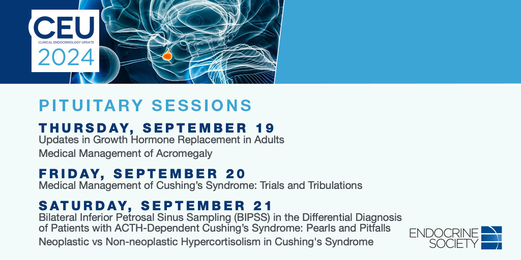 TheEndoSociety's tweet image. Discover our #pituitary sessions at #CEU2024 on topics ranging from  #growthhormone replacement, #acromegaly, and ACTH-dependent #CushingSyndrome as well as neoplastic vs non-neoplastic #hypercortisolism: bit.ly/3y9rkGa