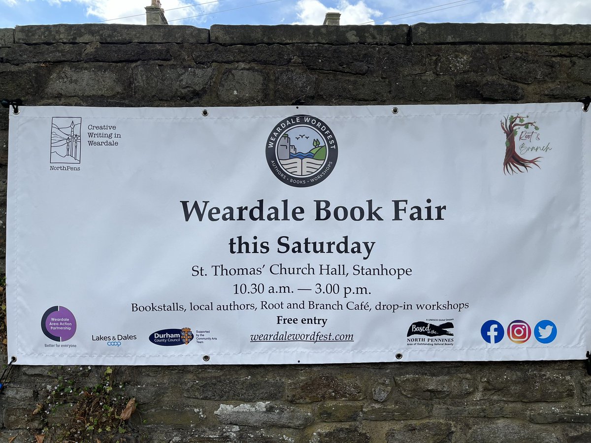 Our poster is up for next Saturday’s book fair (3 August). Come along, meet our local authors and buy your summer holiday reading in Stanhope. #weardale #northpennines #creativewriting