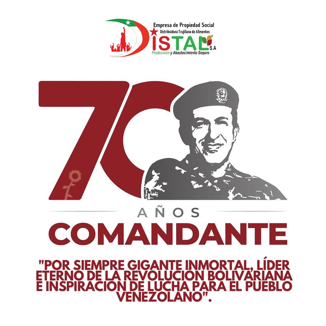 Todos los #28Julio renovamos el amor y la esperanza por el futuro de la humanidad, al celebrar el natalicio del Gigante Hugo Chávez. Forjador de los sueños de justicia y unión del siglo XX.