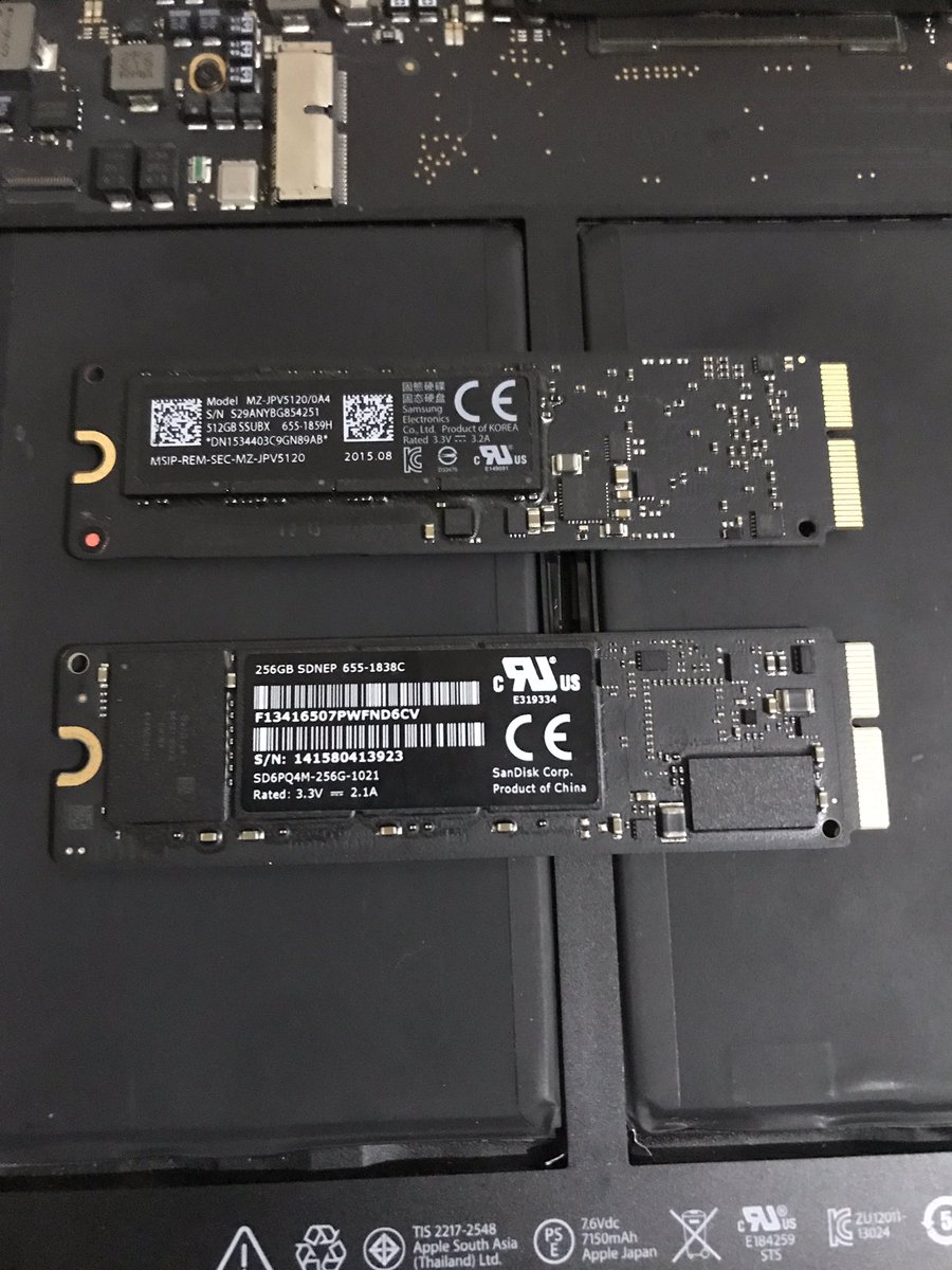 UeruNoeru's tweet photo. Upgrade MacBook SSD from 256GB to 512GB ✅ https://t.co/hbHzcHtEV8
