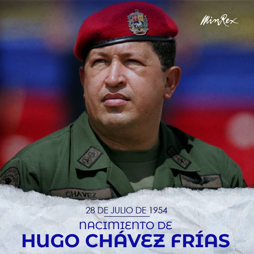 Recordamos hoy al eterno líder de la Revolución Bolivariana de #Venezuela 🇻🇪, el Comandante Hugo Rafael Chávez Frías, en el 70 aniv. de su natalicio. 

Su entrega y permanente lucha por las causas justas seguirán siendo un faro para los pueblos latinoamericanos y del mundo.