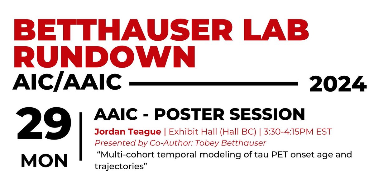 Day 2 of #AAIC24! We're excited to share our work today - stop by and say hi!