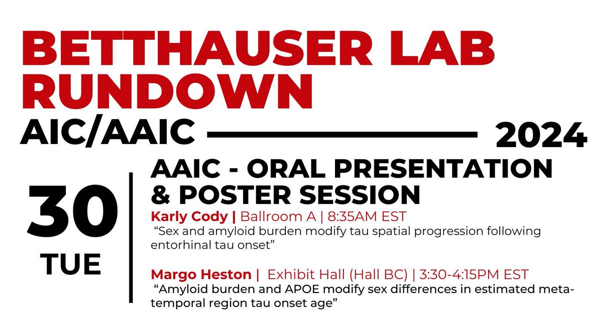 Day 3 of #AAIC24 and we have a terrific line up of work for you to come check out today!