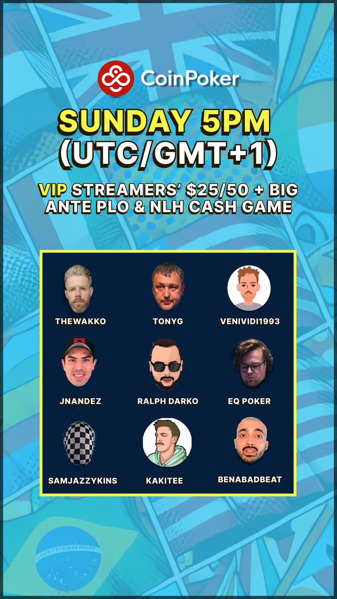 My first ever stream will be online in roughly 4 hours at 17.00 UK time: vvv1993 on twitch. Playing in this line-up on <a href="/CoinPoker_OFF/">CoinPoker</a> 

I'll be giving away 5% of my earnings. In order to be eligible for this giveaway you have to like, retweet and follow