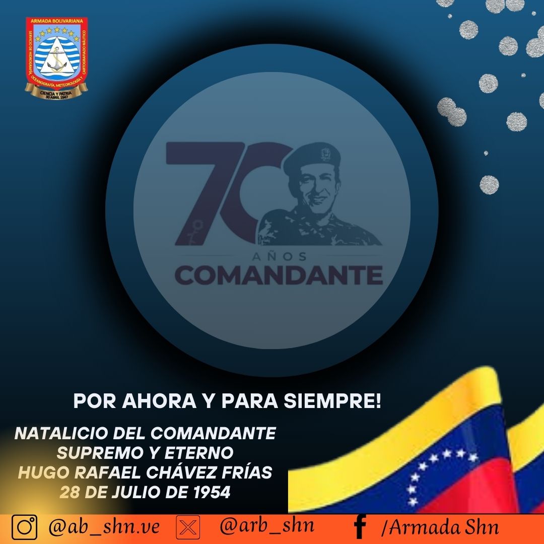 #Hoy28Julio se conmemoran 70 años del nacimiento de nuestro Comandante Supremo HUGO RAFAEL CHÁVEZ FRÍAS
....Hasta la VICTORIA SIEMPRE...