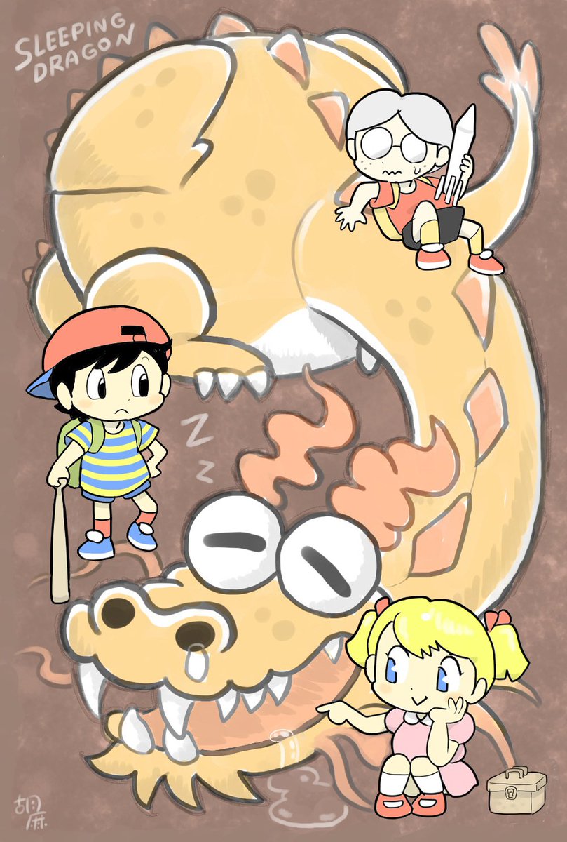 ネス(マザー2) 「#MOTHER_35th #MOTHER_35周年遅刻しましたが…おめでとうござ」|胡麻ヘソじのイラスト