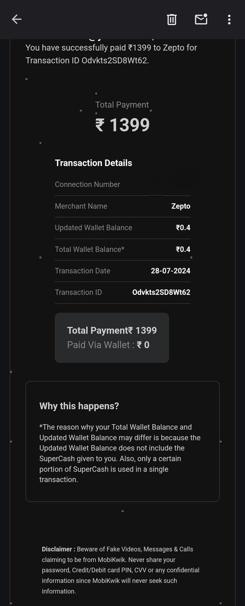 ImJC85's tweet photo. @ZeptoNow @MobiKwik @MobiKwikSWAT  Two unauthorized transactions made from my @MobiKwik wallet from an app  called Zepto. Attached screenshot, please help investigate and clarify. I have not used Zepto, attached order screenshot after installing the app today. https://t.co/8GuEKLP4g2
