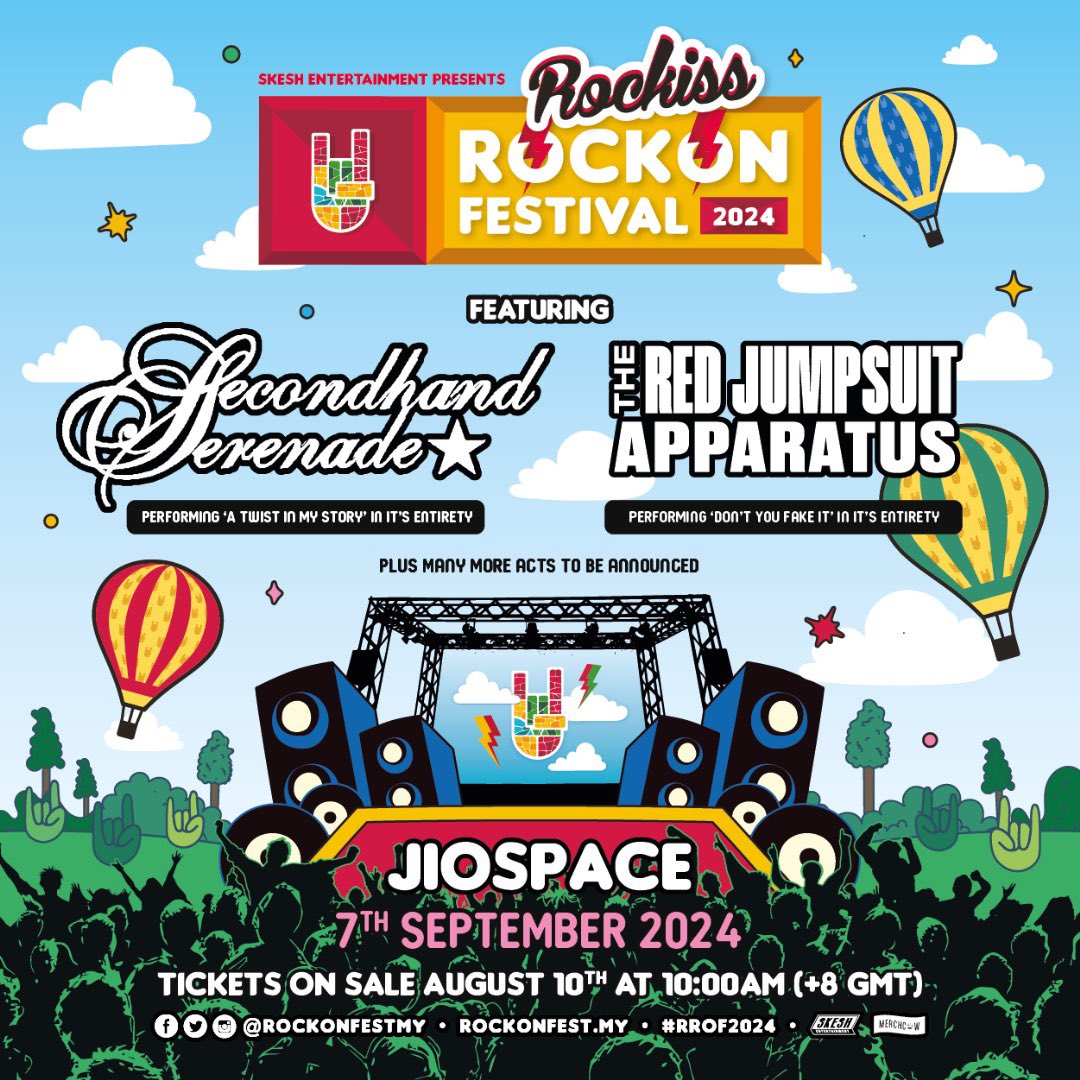 Give a warm welcome to our 2024 headliners <a href="/secondhandjohn/">Secondhand Serenade</a> &amp; @redjumpsuit! More acts to be announced.. tickets on sale August 4th at 10:00am (+8 GMT).. #RROF2024 #SecondhandSerenade #RedJumpsuitApparatus