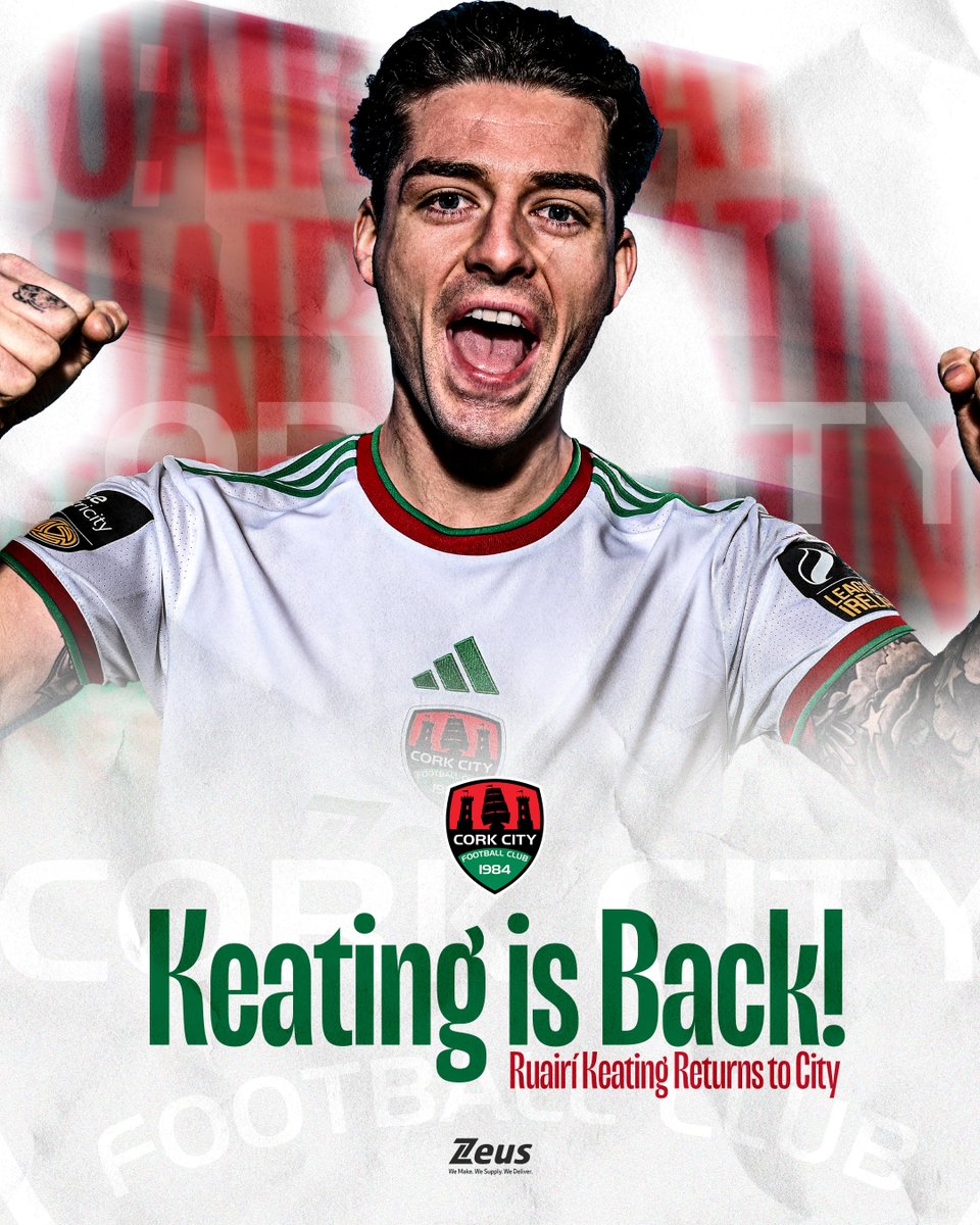 CorkCityFC's tweet image. Cork City FC are delighted to announce the return of Ruairí Keating to the club on a multi-year contract. ✍🏼

Welcome home, Keats 💚

corkcityfc.ie/blogs/news/rua…

#CCFC84 || #LOI