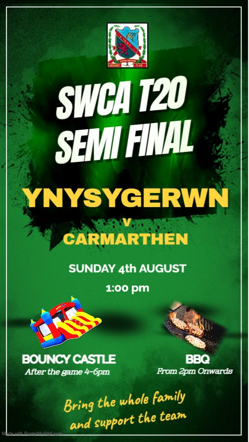 💚💛 🏏 ☀️ 🍻

<a href="/CarmarthenWands/">ᴄᴀʀᴍᴀʀᴛʜᴇɴ ᴡᴀɴᴅᴇʀᴇʀꜱ ᴄᴄ</a> <a href="/SWCA_Official/">South Wales Cricket Association</a>