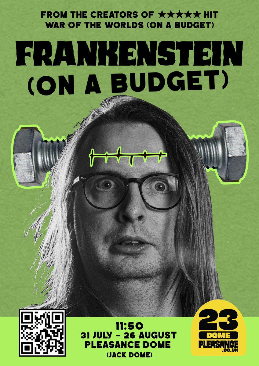 TomTomFoxy's tweet photo. @paulvale126 @TheStage Have a safe trip! If you have any time please consider seeing us again with our new (On a Budget) show…

Frankenstein (On a Budget)
📅 31 Jul - 26 Aug (not 14)
⏰ 11:50am 
📍 @ThePleasance Jack Dome

If not, hope to bump into you and say a quick hello. https://t.co/7tdi68eDpv