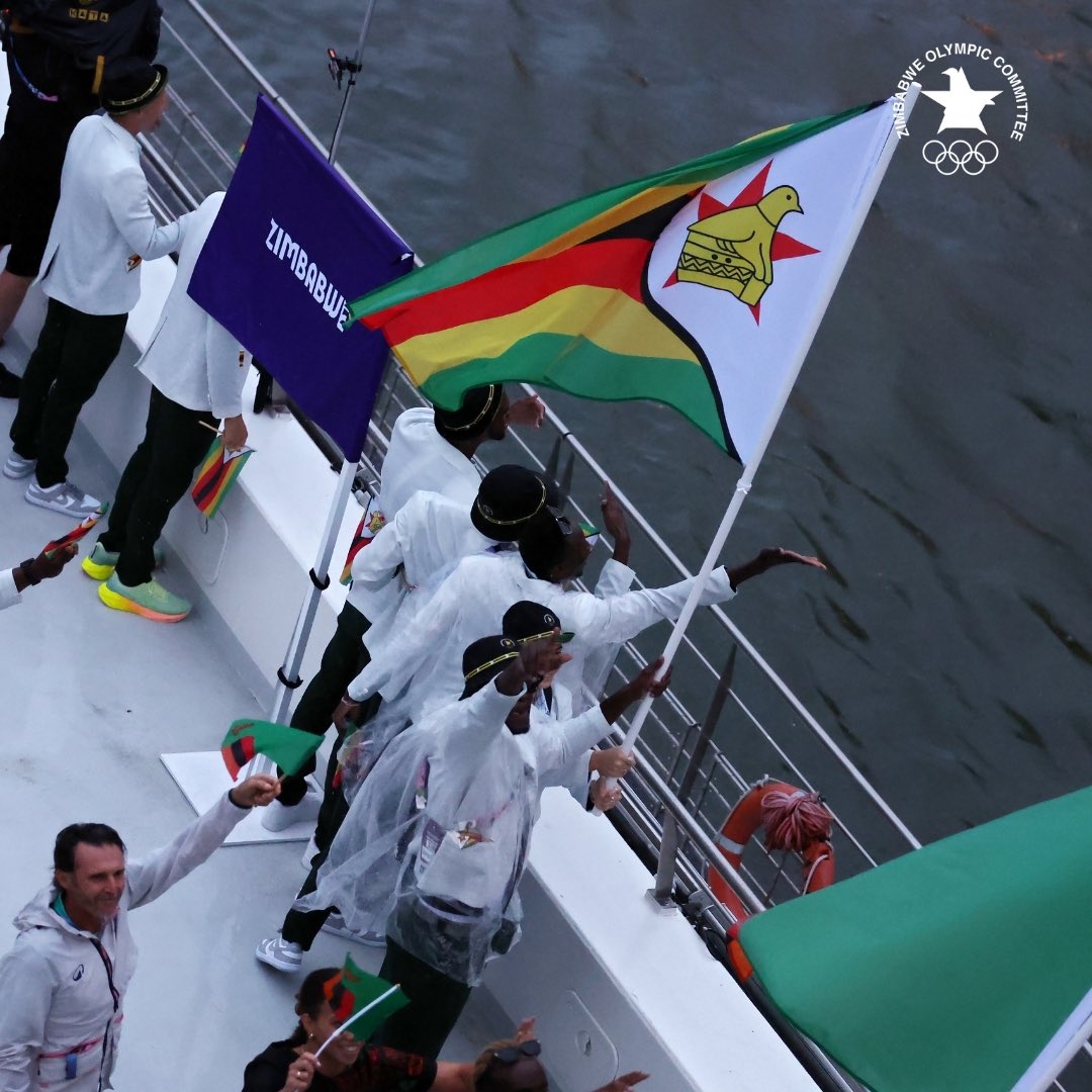 Scenes from the other day... Team Zimbabwe shining bright at the Paris 2024 Olympic Games Opening Ceremony! #TeamZimbabwe #Paris2024
