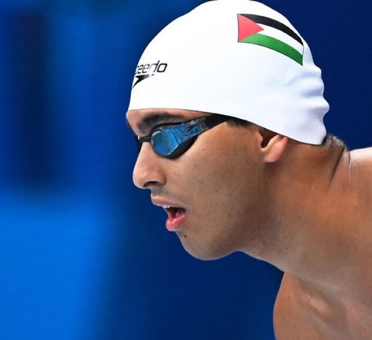 Without a budget and despite the genocide in Palestine, Yazan Al Bawwab honored his country finishing 3rd in Men’s swimming 100m backstroke Heat 1 #PARIS2024