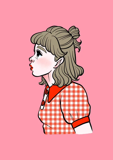 #お絵描き#イラスト#女の子イラスト #レトロイラスト#ファッションイラスト #ヘアスタイル #本の挿し絵のお仕事したい #広島在住 #広島在住イラストレーター#nostalgia#retro#retrostyle#japanesegirl 