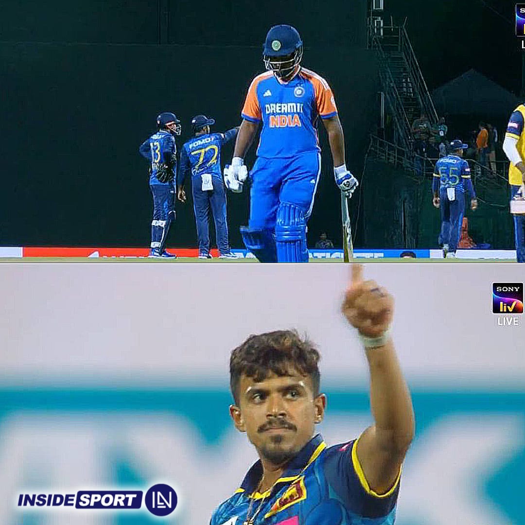 iPrateektomar's tweet photo. Maheesh Theekshana cleans up Sanju Samson for duck 🦆

📸: Sony LIV

#SLvIND #SanjuSamson #MaheeshTheekshana #CricketTwitter https://t.co/vXDfkQWT3c