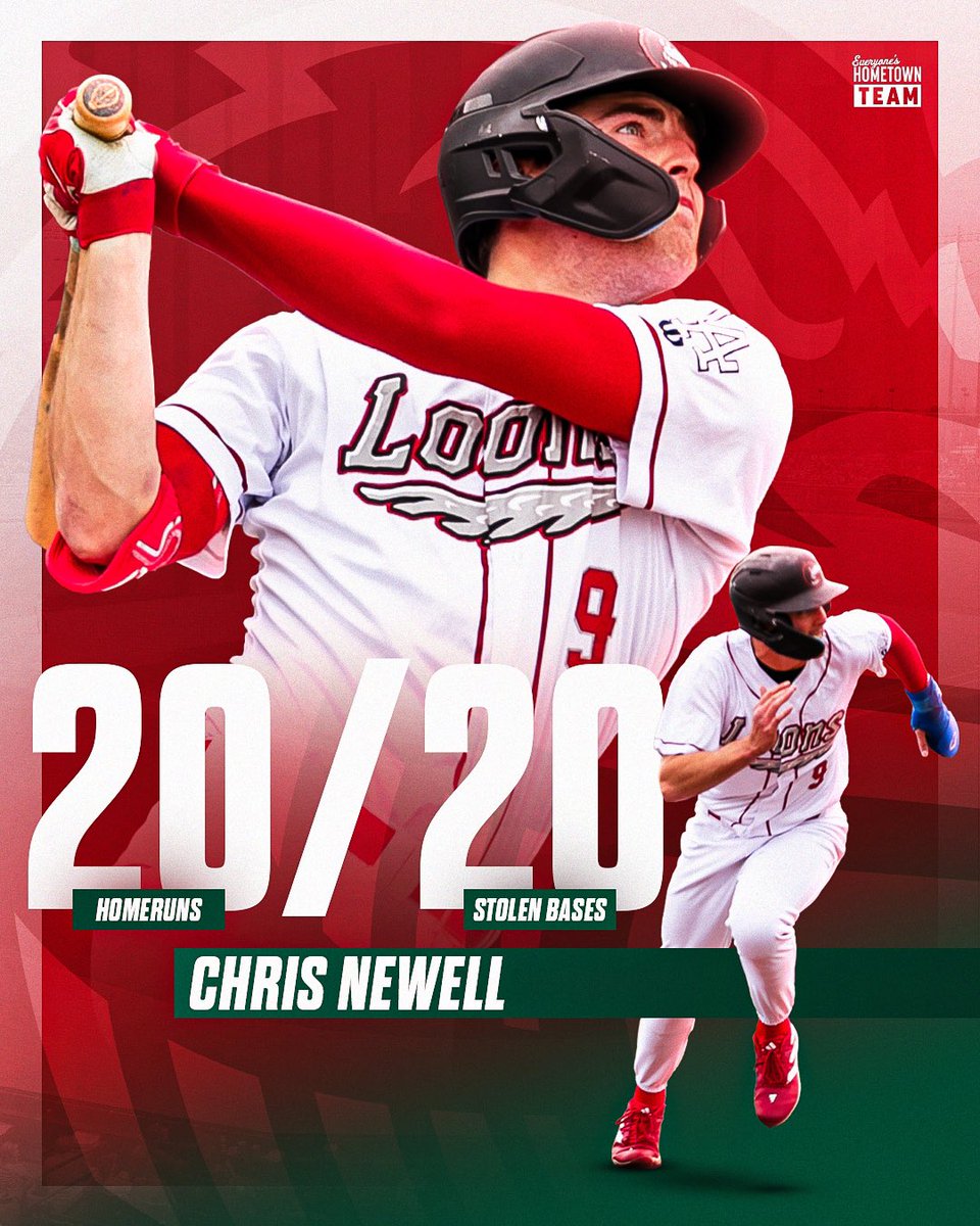 greatlakesloons's tweet image. With todays stolen base, @C_Newell20 becomes the first Loon to have a 20/20 season since Kyle Russell in 2009. 👏