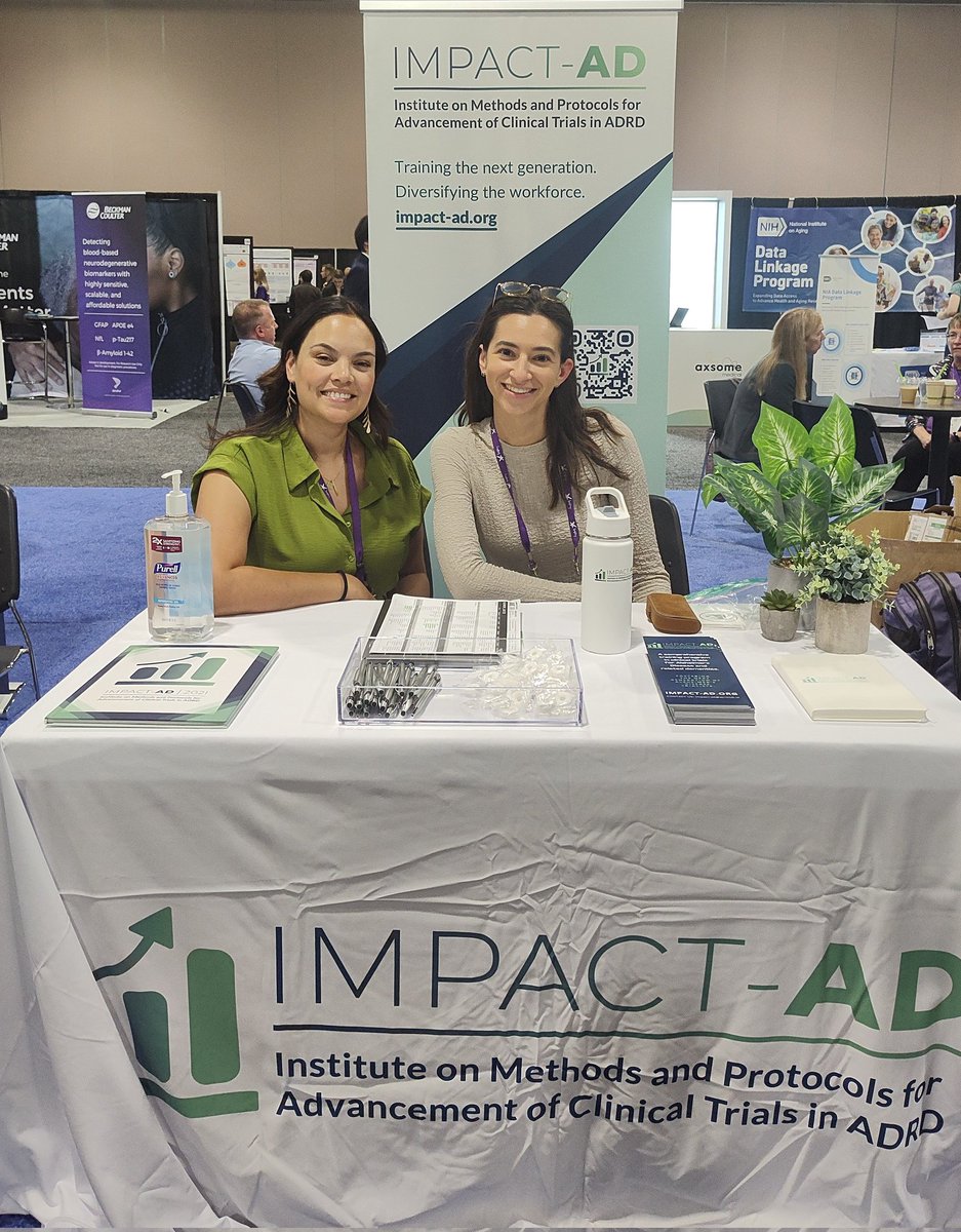 Always happy to talk about the amazing training, networking, and collaborations that arose from <a href="/impact_ad/">IMPACT-AD</a>. Come visit our both at the NIH pavilion #AAIC24