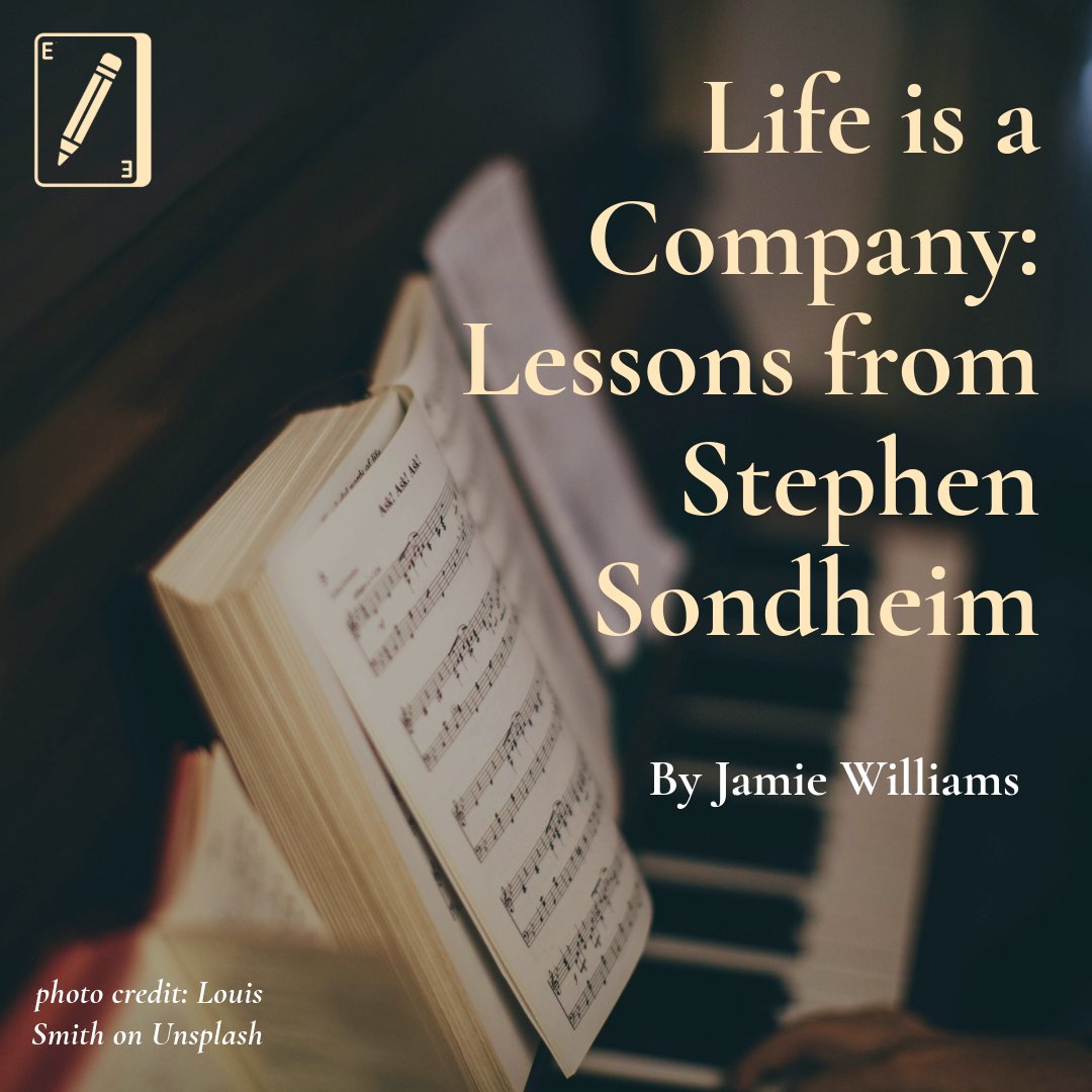 TheErrantPub's tweet photo. Life is a Company: Lessons from Stephen Sondheim.
For Jamie, Stephen Sondheim musicals were like buses. he’d not been involved in any, and then two came along at once.
https://t.co/wjcDuNpxmW https://t.co/pHyqUmPqoJ